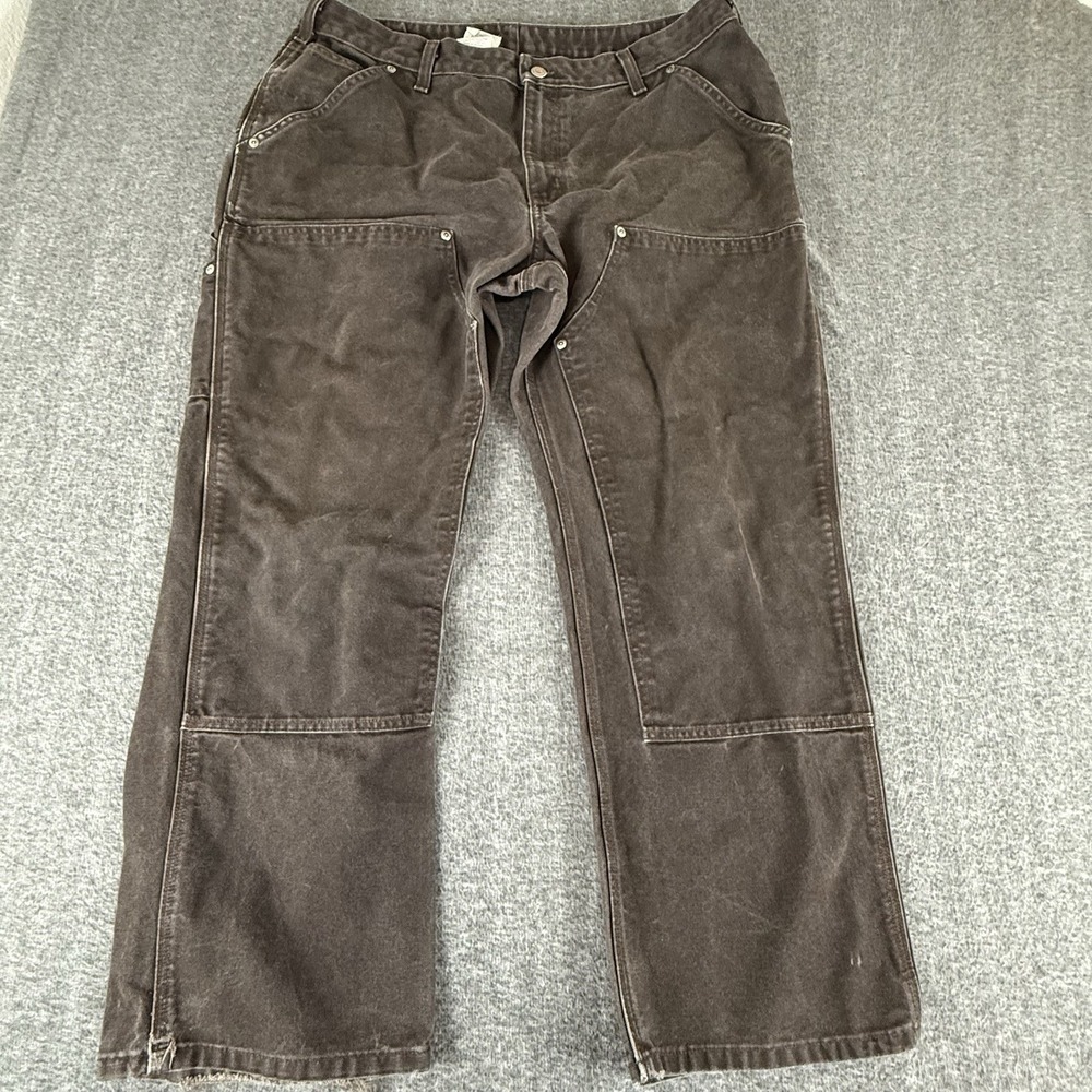 Carhartt Double Knee Pants Womens 18x30 Brown Canvas Workwear Distressed